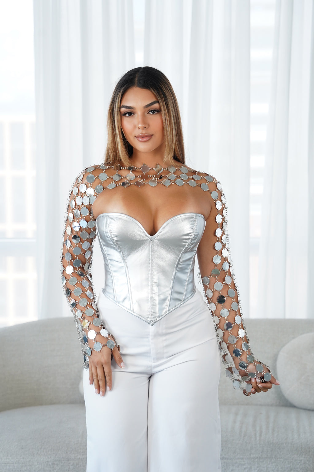 MIRRORING REFLECTIONS LONG SLEEVE TOP
