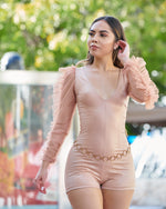ME WITHOUT YOU NUDE ROMPER